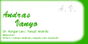 andras vanyo business card